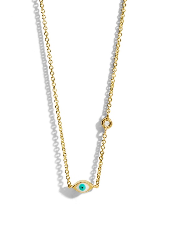 Sydney Evan Jewelry - SYDNEY EVAN
MINI ENAMEL EVIL EYE YELLOW GOLD NECKLACE